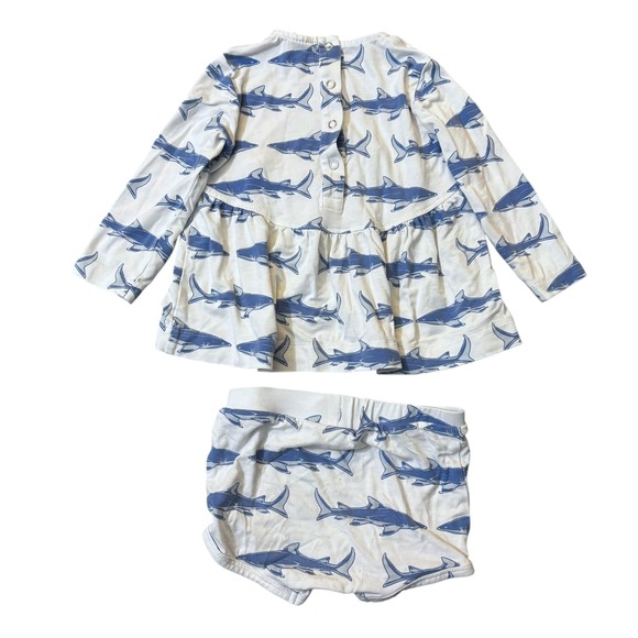 Kate Quinn Outfit Baby Girls 2 Piece Bamboo Sharks Beach Bloomers Fish Ocean - Picture 4 of 4